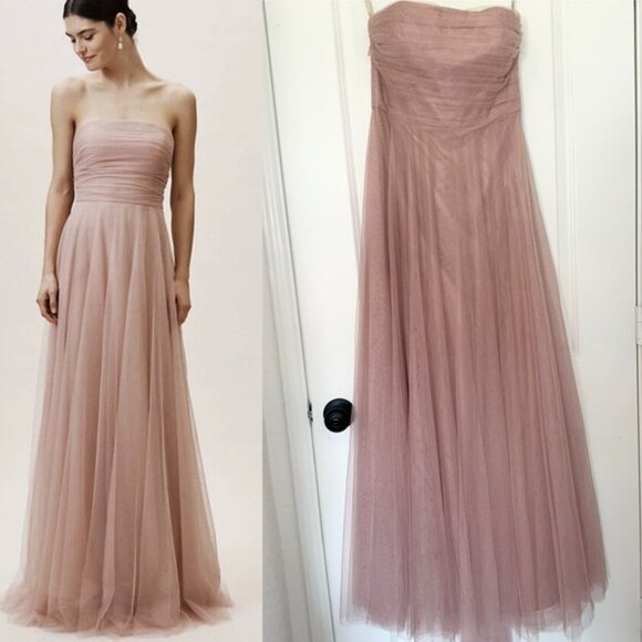 BHLDN x Jenny Yoo 4 Blush Pink Ryder Tulle Convertible Formal Bridesmaids Dress - Picture 1 of 11